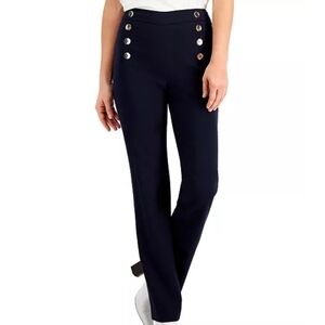 Bar III Navy Blue Straight Leg Sailor Pant Trouser Size 4 RUNS BIG